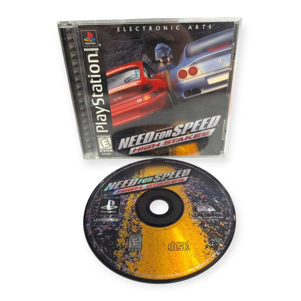 Need for Speed High Stakes Sony PlayStation PS1 1999 EA Racing Game Black Label